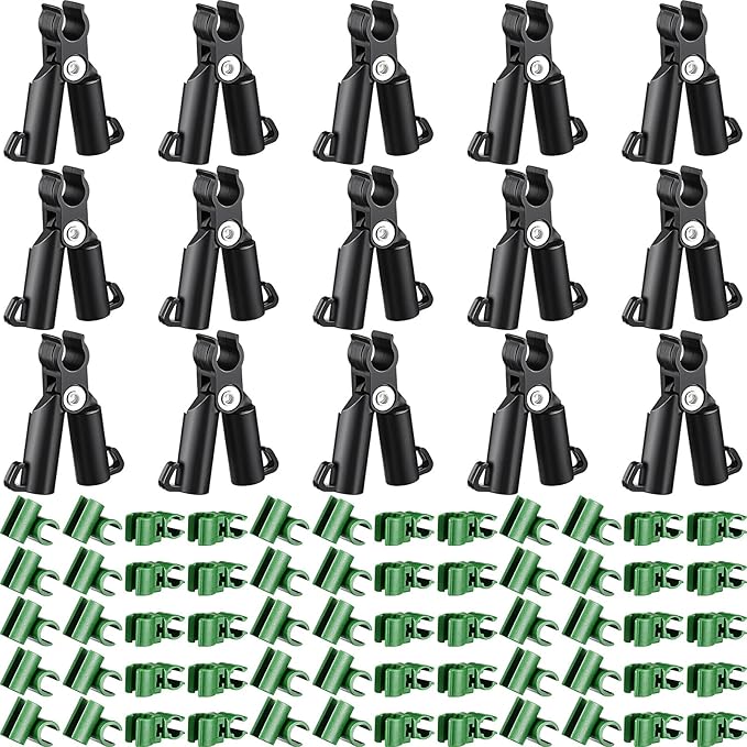75 Pieces Adjustable Plant Trellis Connector Clip Plastic Connector Stakes Garden Plastic A-Type Connecting Joint Buckle Clip for Gardening Metal Steel Plant Supports (11 mm)