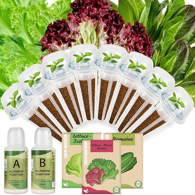 Lettuce Seed pod Kit for AeroGarden, Includes Iceberg Lettuce/Mixed Greens/Romaine Seed - Hydroponics Supplies for Most Brands 8-POD
