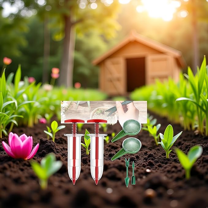 6 Pcs Mini Seed Spreader, Mini Sowing Seed Dispenser, Small Seed Planter Tool, Manual Seedlings Dibber and Widger Set, Seed Sower Spreader Handheld for Tiny Seeds Gardening Lawn Care
