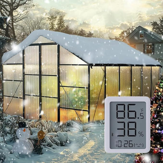 10X12FT Greenhouse for Outdoors with Electronic Thermometers, Green Houses for Outside Heavy Duty with Aluminum Frame Withstands Strong Wind or Snow, Large Walk-in Greenhouse for Backyard or Garden