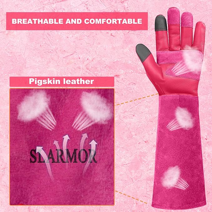 Long Gardening-Gloves Women/Men-Thorn proof Rose Pruning Heavy Duty Gauntlet, Best Garden Gifts for Gardener-L