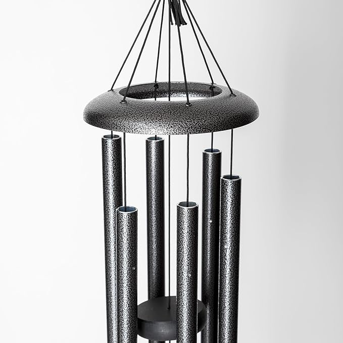 Corinthian Bells by Wind River - 27 inch Silver Vein Wind Chime for Patio, Backyard, Garden, and Outdoor Decor (Aluminum Chime) Made in the USA