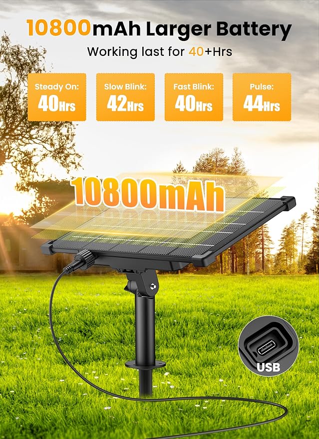 Brightown 208FT 102LED Solar String Lights Outdoor with Remote & USB Port, Shatterproof Bulbs, Dimmable & Timable, 3 Modes, Patio Lights with Mount Clips for Backyard Garden Decor - Last for 40+Hrs