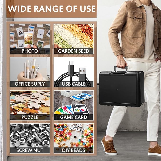 Photo Storage Box 5 x 7 Inches, 18 Inner Extra Large Photo Organizer With Dividers, Acid-Free Photo Storage Containers, Craft Storage Box for Protect Photos, Crafts, Stamps etc