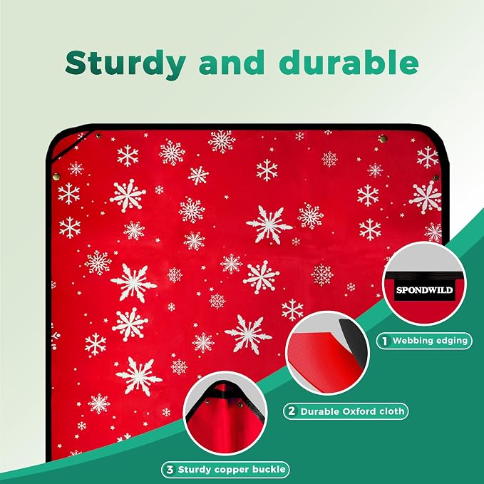 Plant Transplanting Mat - Thickened Waterproof Potting Mat, Succulent Gardening Mat, Portable Repotting Mat for Mess Control (PVC-Red Snowflake19.7 x19.7)