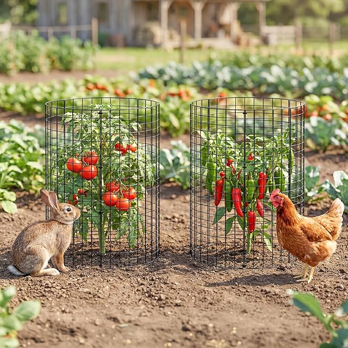 5 Pack Plant Protector from Animals, Wire Mesh Plant Cages for Garden – Sturdy Metal Plant Protectors to Keep Rabbits, Squirrels, and Animals Out – Ideal for Vegetables, Flowers, and Outdoor Plants