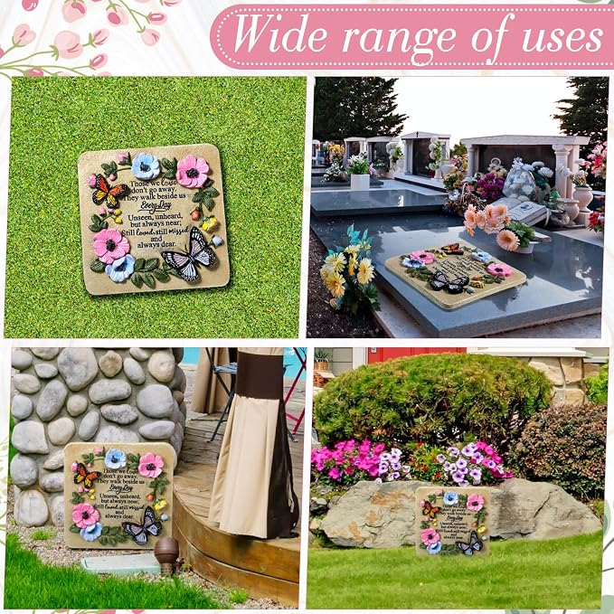 Blosssound Memorial Garden Stone Gifts for Loss of Loved One 9.8 Inch Sympathy Memorial Gifts Those We Love Don't Go Away Condolence Bereavement Plaques for Homes, Lawn and Garden Stepping Stone