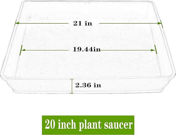 LWALRS Square Plant Saucer 20 22 Inch 3 Pack, Extra Large Plant Saucer, Deep Plant Trays for Pots, Duty Plastic Plant Water Tray, Planters for Indoors and Outdoors Plants (20 inch Black)