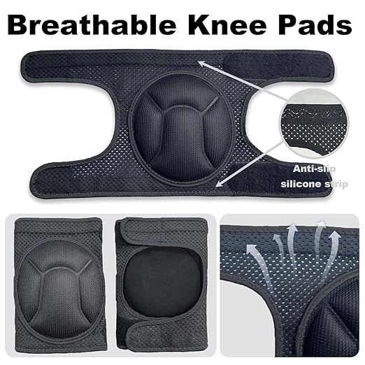 Men Women Knee Pads for Working Kneeling Flooring, Gardening Pad for Cleaning Floors, Soft Protective Housekeeping Kneepads for Adult Youth, Non-slip Foam knee Cushions for Workers, Black S (1 pair)