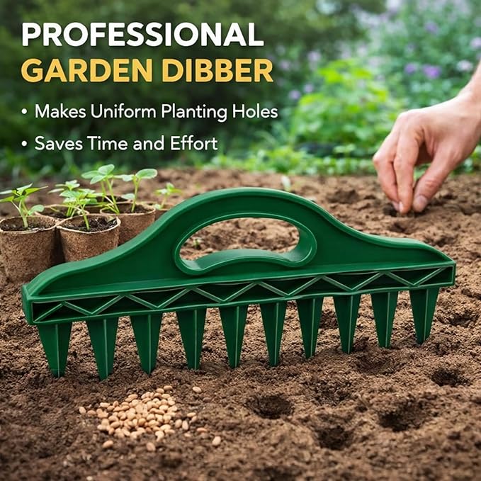 Professional Garden Dibber, Seed Spacing Tool, Multifunctional Soil Spacer for Planting Seeds, Easy Seed Placement, Portable Gardening Essential for Vegetables & Flowers (6PC)