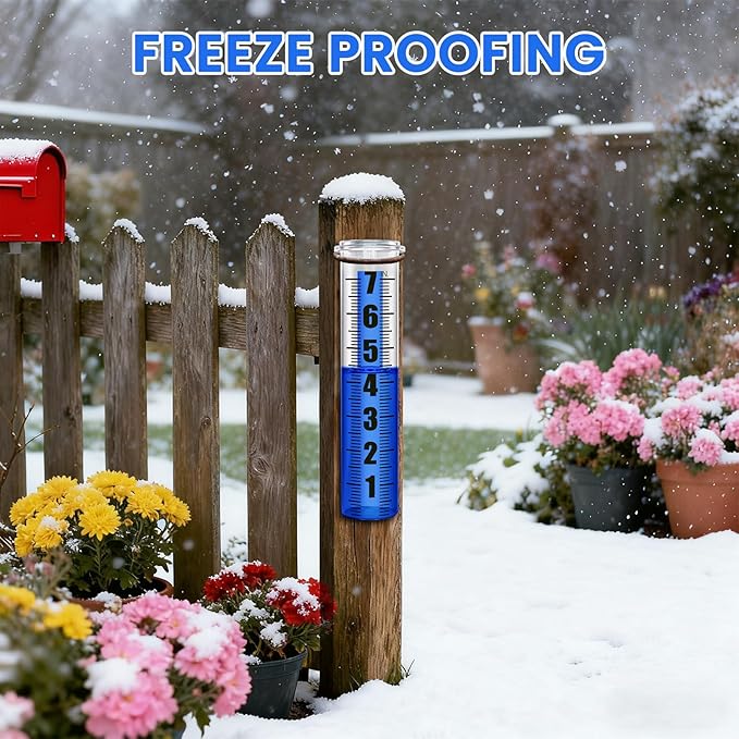 2P Plastic Rain Gauge Replacement Tube, 7" Capacity Rain Gauge Outdoor Freeze Proof with Accurate Rainfall Measurement and Crack Resistant for Home, Garden, Yard