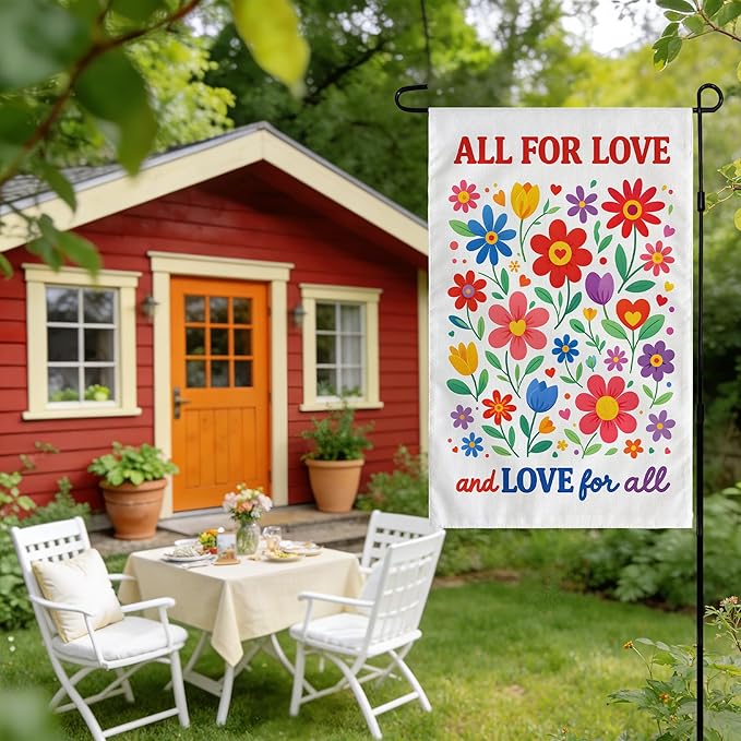 Floral Garden Flag for Pride Day | Summer Party Decorations - Double Sided Yard Decor for Spring | Pride Accessories Backdrop Banner for Garden Porch Patio Lawn Yard Outdoor Outside