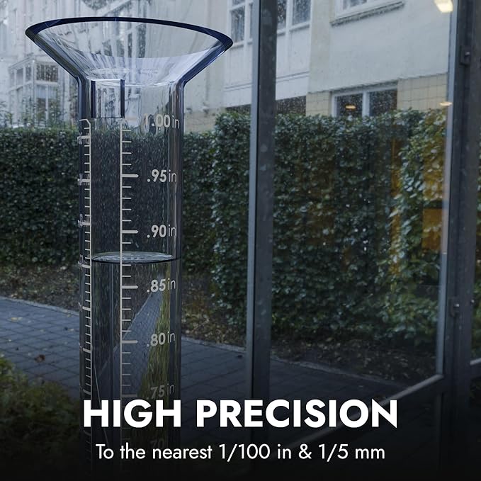 Official Tropo Rain Gauge & Snow Gauge, Certified Premium High-capacity CoCoRaHS Gauge, Freeze-resistant All-weather Durability, Professional Grade Accuracy & Precision, Easy-to-use, Dual Units