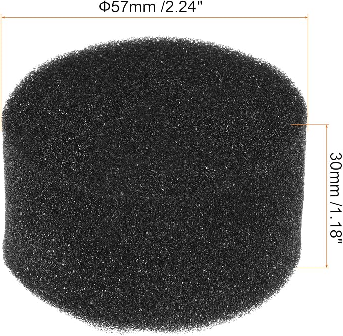 MECCANIXITY 100pcs Hydroponic Sponges, 2.24" Growing Media Cylindrical Sponges for Home Vegetable Flower Planting, Black