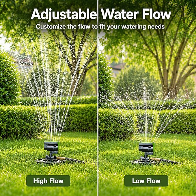HOSUN Oscillating Lawn Sprinkler, Adjustable Garden Water Sprinkler for Yard, 3-Way Adjustable Spray Width, Range & Flow Rate, Automatic Swing, Fits 3/4 Inch Standard Garden Hoses