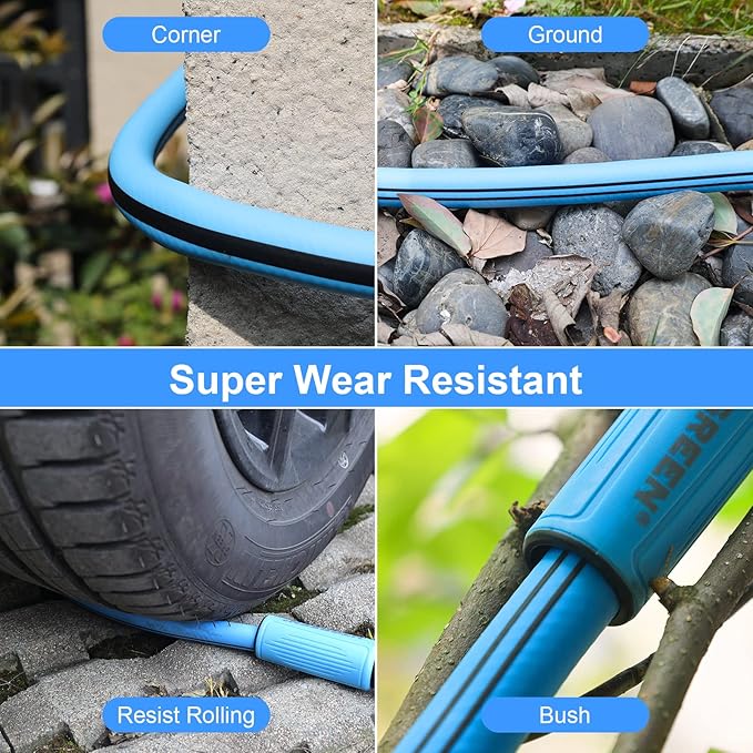 Garden Hose 5/8" x35FT, Heavy Duty 450B.P Water Hose Handle Lawn & Garden Watering Equipment 3/4" Solid Brass Fittings