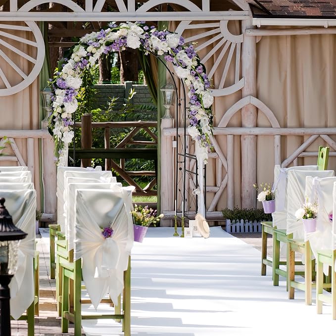 VINGLI Garden Arbor, Arch Archway for Wedding Ceremony Party, Steel Garden Trellis for Plant Climbing, Christmas Garden Decorations Pergola for Garden, Backyard, Lawn (Black, 83.9x55.1x22.8)