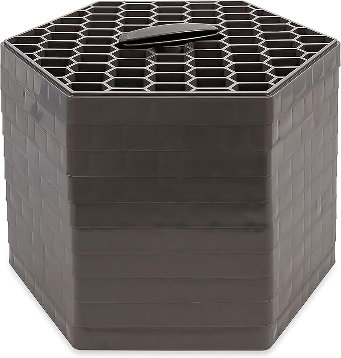 Camco RV Travel FastPath Portable Stepping Blocks | Ideal for Providing a Sturdy, Solid Stepping Surface in Muddy Areas | Stackable | Charcoal, 10-Pack (44530)