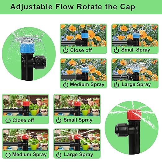 250FT Drip Irrigation System for Garden - 50FT 1/2" Main Tube & 200FT 1/4" Branch Tubing, Brass Splitter, Quick Connect Design, Perfect for Outdoor Plants, Raised Beds, Greenhouses