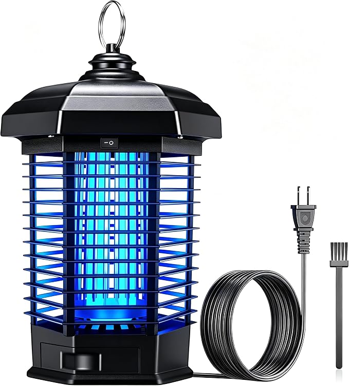 Bug Zapper for Outdoor Indoor,Waterproof Electric Mosquito Zapper, Mosquito Zappers, Insect Killer lamp, Electronic Fly Zapper for Backyard, Patio,Garden,Sport Fields Home（4200v,10ft Cord）