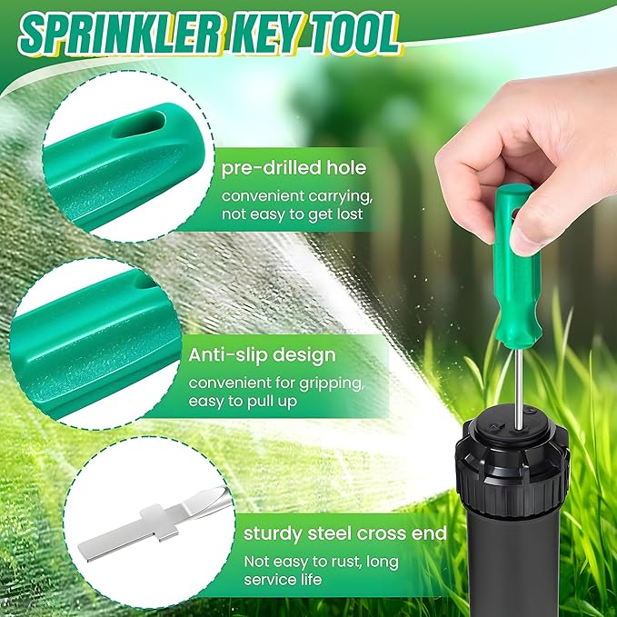 10" Popup Riser Extension Compatible with Rain Bird 1800 Series& Hunter Pro-Spray Sprinklers, Sprinkler Head Riser Extender with RotorTool, Garden Lawn Irrigation Spray Head(4 Set,Green)