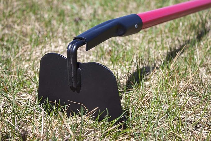BULLY TOOLS 12-Gauge Garden Hoe w/Fiberglass Handle - Ideal Heavy-Duty Gardening for Unwanted Growth, Cultivating, Soil Prep & Yard Work - Durable Hoe Garden Tool for Tough Soil & Lawn - Made in USA