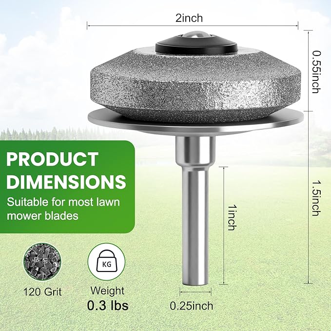 Lawn Mower Blade Sharpener For Electric Hand Drills, Upgraded Version Metal Construction With 120 Grit Wheel, Suitable For Maintaining Lawn Mower And Garden Implement for blades