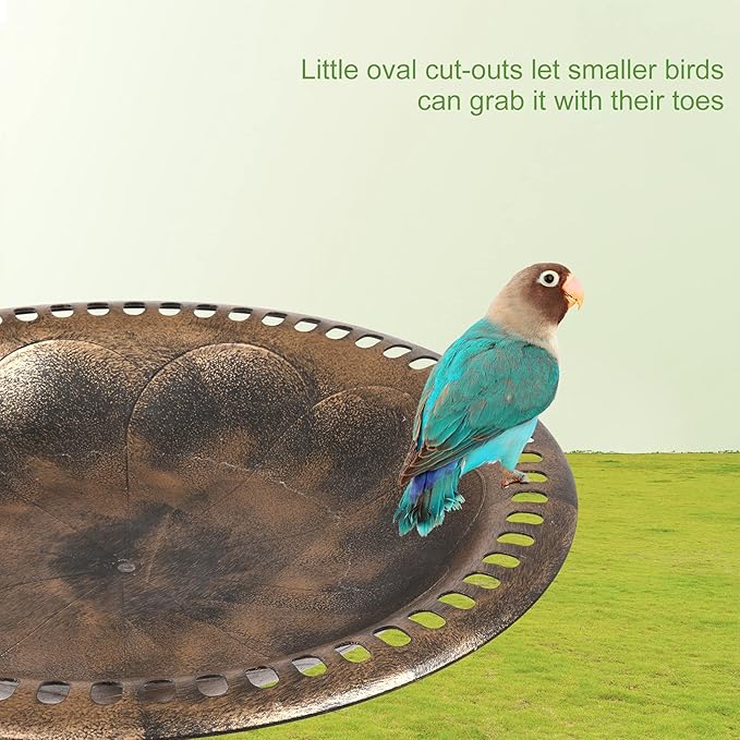 VINGLI Pedestal Bird Bath, Resin Birdbaths Weather Resistant Floral Accents and Vintage Finish Garden Decor for Outdoor Lightweight Courtyard