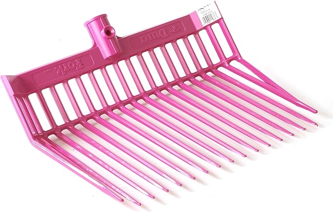 Little Giant® DuraFork Pitch Fork Replacement Head | Durable Polycarbonate Stable Fork Head with Angled Tines | Manure Fork | Made in USA (Pack of 1, Hot Pink)