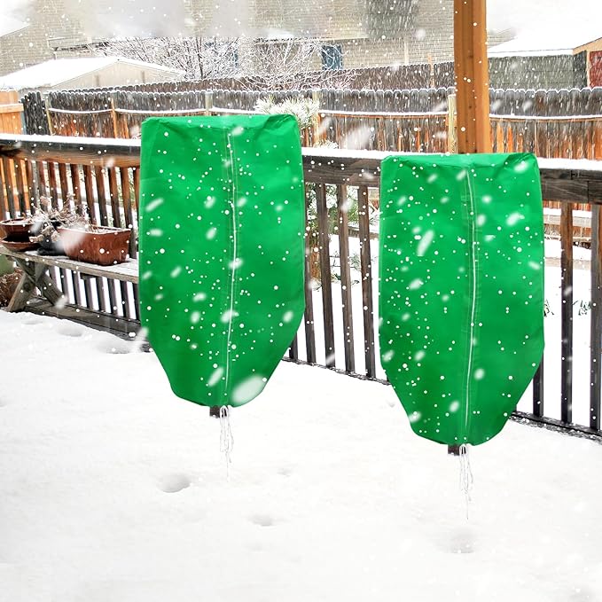 ERTIUANIO Plant Covers Freeze Protection 4 Packs 47" x32" Winter Rounded Top Frost Cloth Plant Covers Freeze Protection for Outdoor Plants with Zipper and Drawstring
