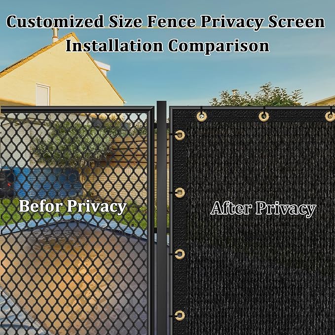 Shade&Beyond 5'x21' Black Privacy Screen Fence Cover 170 GSM Fencing Mesh Fence Panel for Wall Garden Yard Backyard Indoor Outdoor Home Decoration