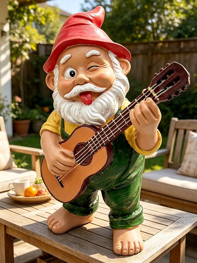 large — garden gnomes,FHNQRQN,gnomes,garden gnomes outdoor,gnome garden decor,gnomes clearance,gnomes decorations for yard,funny gnomes,gnome gifts,Musical Gnomes statues,lawn gnome,outdoor gnome yard
