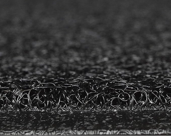 UNIMAT Vinyl Loop Plain Doormat 3'X5' - Rubber Smooth Backing - Doormat with Drainage - Ideal for Pool and Outdoor - American Spaghetti Mat -Mesh Floor mat-Rubber Mulch (Gray)