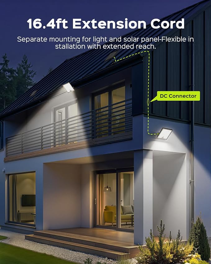 JACKYLED Solar Lights Outdoor Waterproof, Motion Sensor Flood Light 113 LED Bright Cool White Dusk to Dawn Solar Powered Outdoor Lights for Backyard Porch Garden Patio Garage (3 Pack)