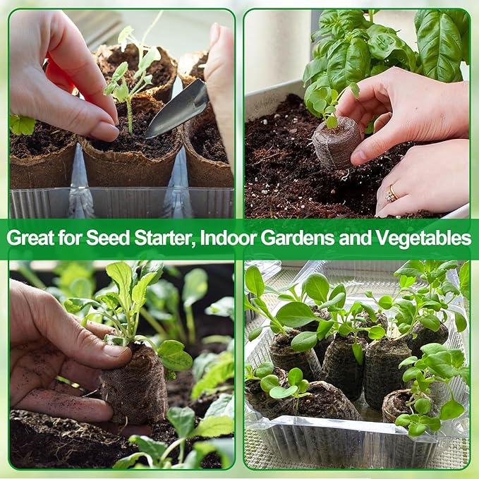 Legigo 50 Pcs 30mm Peat Pellets Seed Starter Soil Pods- Seedling Soil Peat Pods for Seed Starting, Compressed Seed Pod Root Starter Plugs for Garden Plant Cuttings Planting Herb Flower and Vegetables