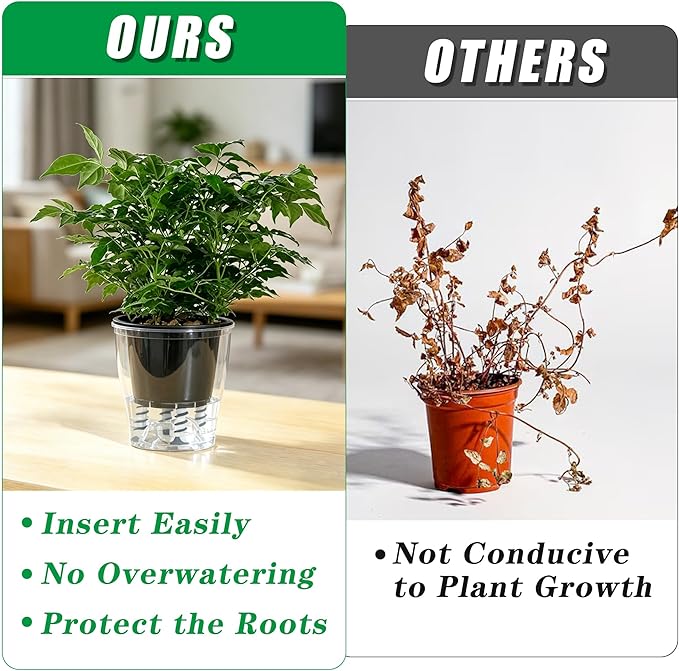 24 Pcs Self Watering Spikes for Indoor Outdoor Plants Automatic Plant Watering Stakes with Wick Rope Planter Insert Devices for Potted Plants Seedlings Garden Pots