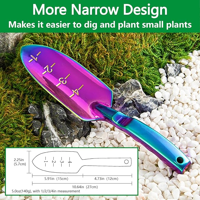 Garden Shovel - Gardening Hand Tool, Heavy Duty Garden Trowel, High Strength Alloy Steel for Soil Digging Planting Transplanting Weeding, Solid Metal Handle, Colorful