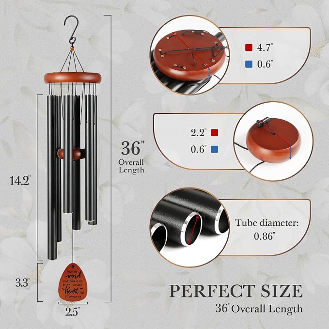 SteadStyle Sympathy Gifts for Loss of Loved One - Memorial Gifts Wind Chimes, Gifts for Who Loss of Dad, Mom, Brother, Friend, Sympathy Bereavement Gift Baskets Home Outdoor Garden Patio Decor (36 IN)