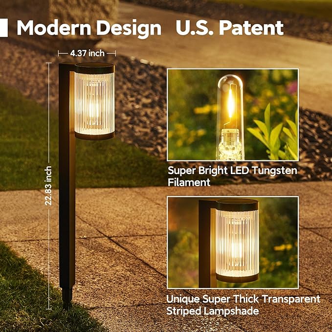 ELECLINK Solar Pathway Lights Outdoor, 10 Pack Upgraded Outdoor Solar Lights for Outside Super Bright Up to 12Hrs, IP65 Waterproof Solar Garden Lights for Path Driveway Walkway Sidewalk Decor