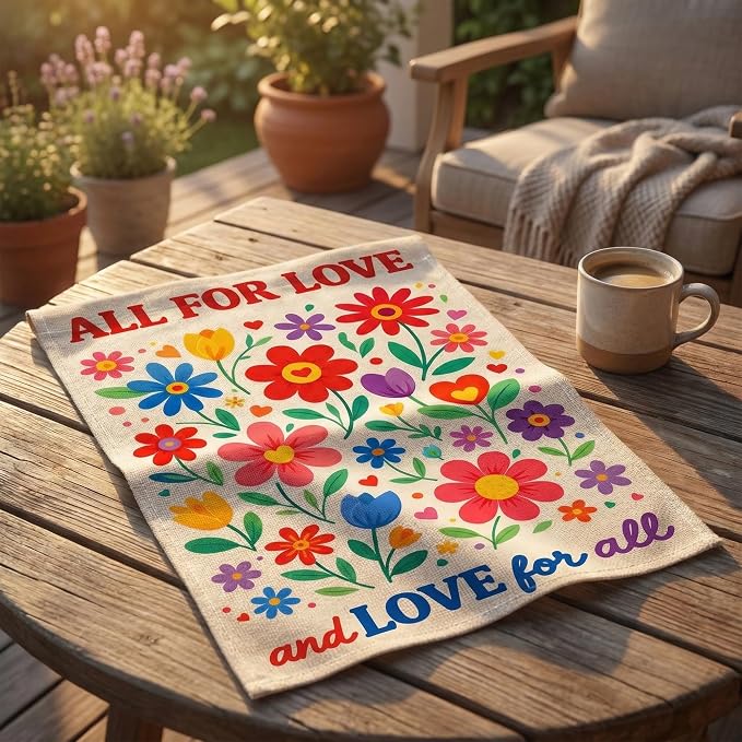 Floral Garden Flag for Pride Day | Summer Party Decorations - Double Sided Yard Decor for Spring | Pride Accessories Backdrop Banner for Garden Porch Patio Lawn Yard Outdoor Outside