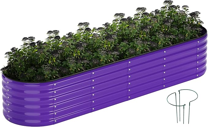 ZFHgarden Galvanized Metal Planter Raised Garden Bed Kit for Gardening Outdoor，8x2x1ft Planter Grow Garden Box Raised Flower Bed，Long Vegetable Clearance Herb Raised Garden Beds for Gardening