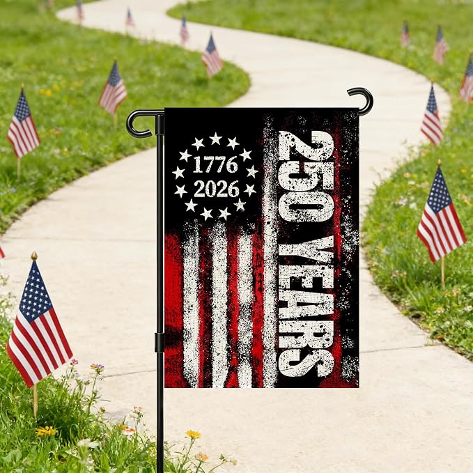 250 Anniversary Usa Garden Flags for Outside,250 Anniversary USA Flag 1776-2026 Semiquincentennial Commemorative Patriotic Yard Sign 4th of July Decorations 250 Year of Freedom Banner Double-Sided Waterproof Garden Flag with Stars Stripes 250 Year Amer...