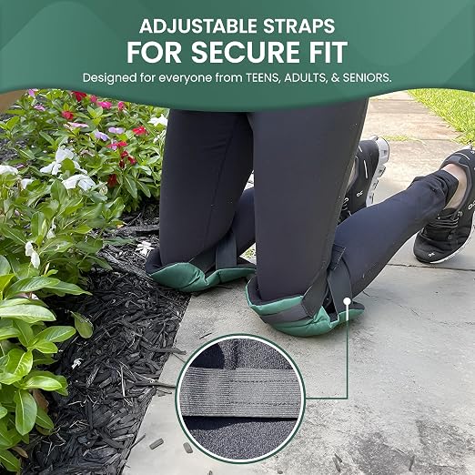 Garden Guru Cushioned Gardening Knee Pads with Adjustable Straps - Soft Inner Liner, Ultra Comfort Padding, Garden Kneelers for Yard Work, Cleaning, Household Chores, Roofing, and More (2 Pack)