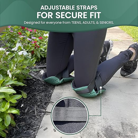 Garden Guru Cushioned Gardening Knee Pads with Adjustable Straps - Soft Inner Liner, Ultra Comfort Padding, Garden Kneelers for Yard Work, Cleaning, Household Chores, Roofing, and More 1 Pack