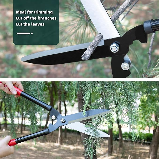 Lightweight Portable garden hedge shears, 21-inch manganese steel blades, pruning shrubs, boxwood, fence shears and scissors, grass trimmers