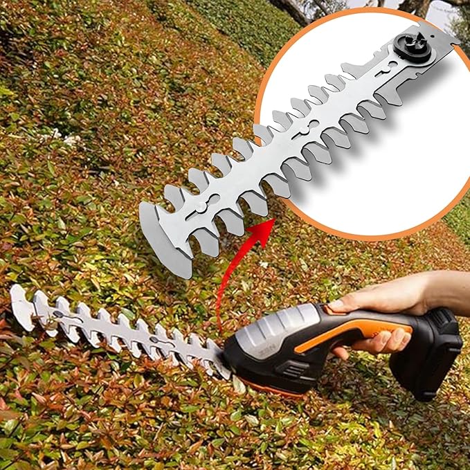 replacment Parts, 8 inch Cordless Shear Shrubber Blade heege Trimmer Blade Compatible with WG801 20V Power shrubber Trimmer Battery Charger Included
