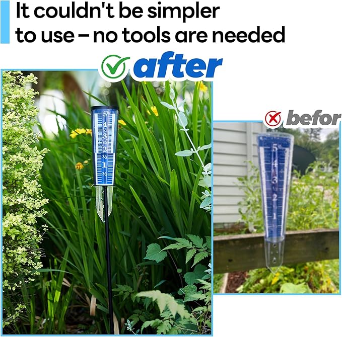 Rain Gauge Stand Replacement for AcuRite 00850A3, Freestanding Adjustable Rain Gauge Holder Mount Accessory, 13.9 in or 23.3 in, Rain Gauge Not Included