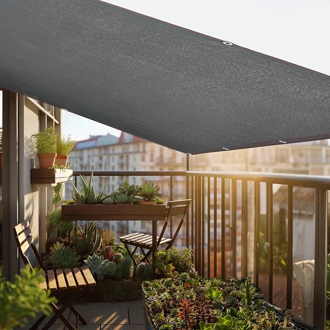 winemana 70% Black Shade Cloth, 6.6 x 6.6 FT Durable Mesh Tarp with Grommets, Resistant Garden Sun Shade Netting with Taped Edge for Plant Cover, Greenhouse, Patio, Tomatoes, Chicken Coop, Barn Kennel