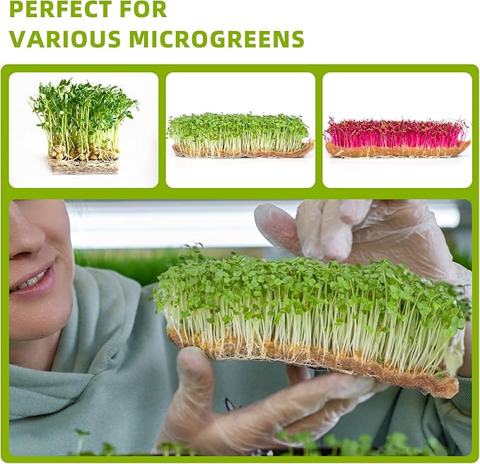 U0U 10PCS Jute Microgreens Grow Mats,10"x 20" Hemp Grow Mats for Microgreens, Microgreens Growing Trays,Hydroponic Growing Kits for Microgreens Wheatgrass and Sprouts Organic Production