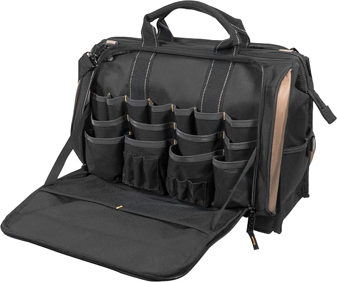 Custom Leathercraft1539 Multi-Compartment 50 Pocket Tool Bag